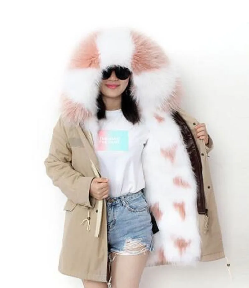 Women's Winter Casual Warm Hooded Parka With Raccoon Fur