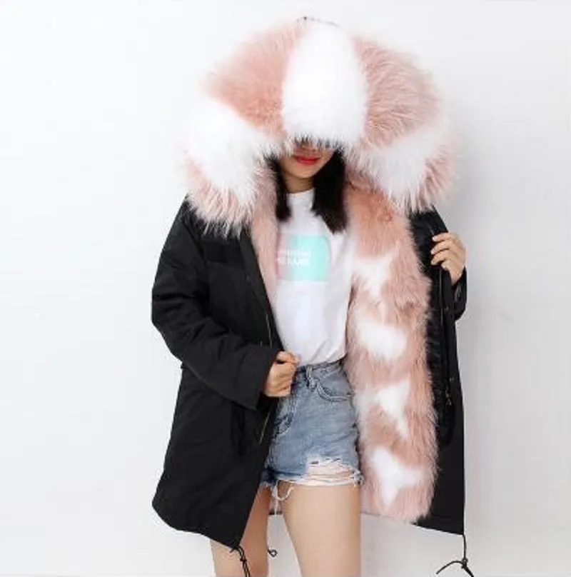 Women's Winter Casual Warm Hooded Parka With Raccoon Fur