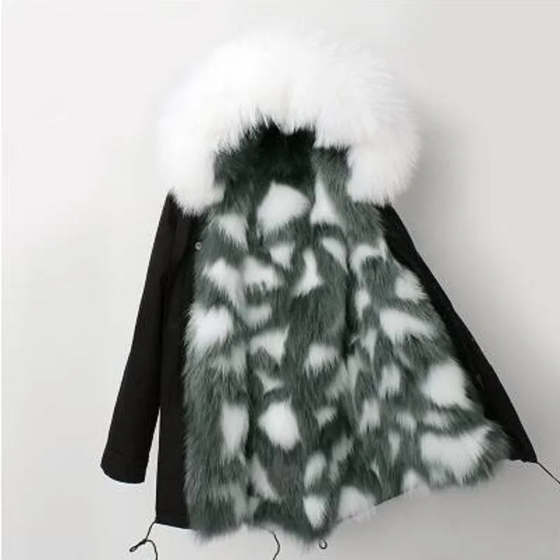 Women's Winter Casual Warm Hooded Parka With Raccoon Fur