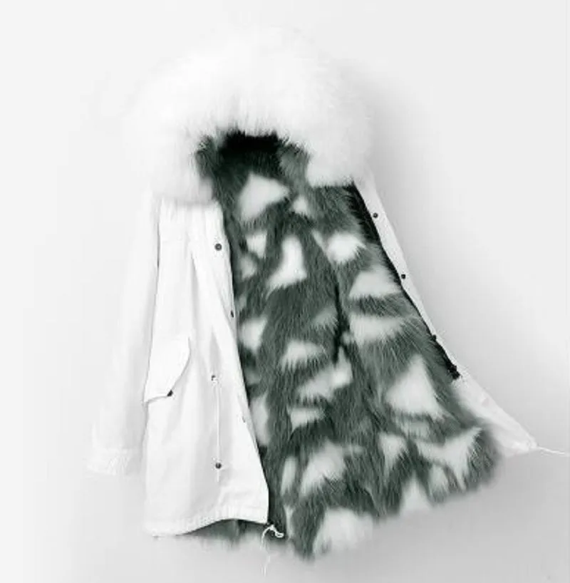 Women's Winter Casual Warm Hooded Parka With Raccoon Fur