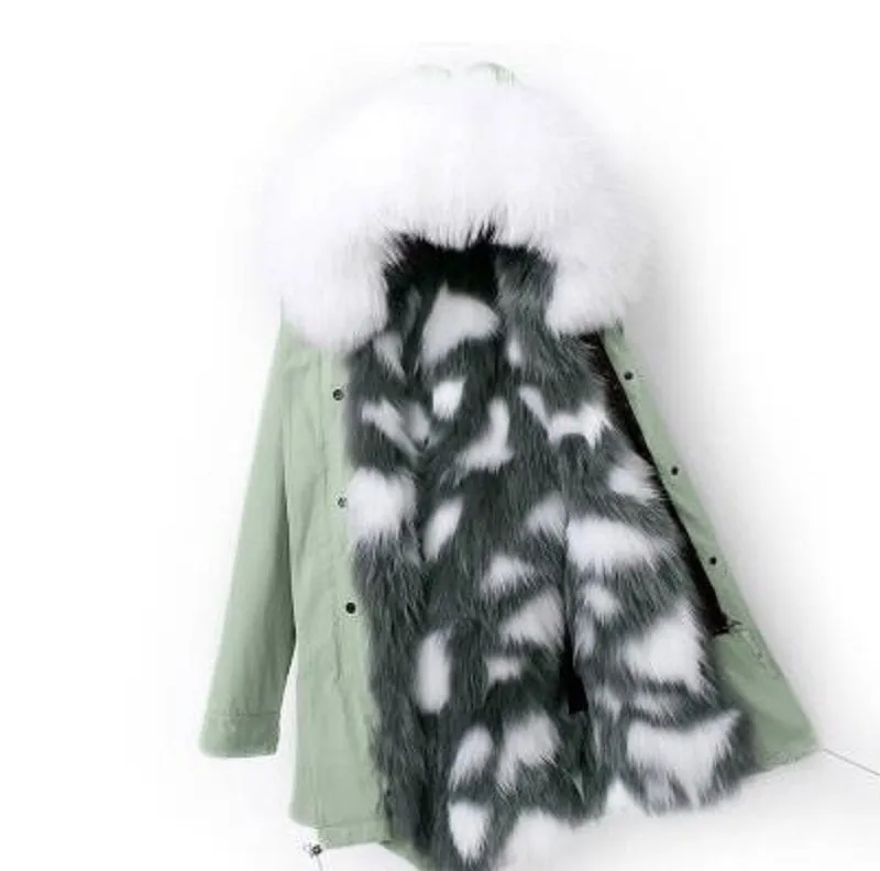 Women's Winter Casual Warm Hooded Parka With Raccoon Fur