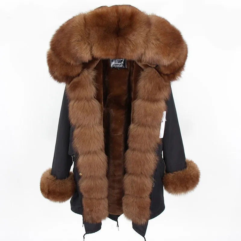 Women's Winter Long Thick Parka With Fox Fur