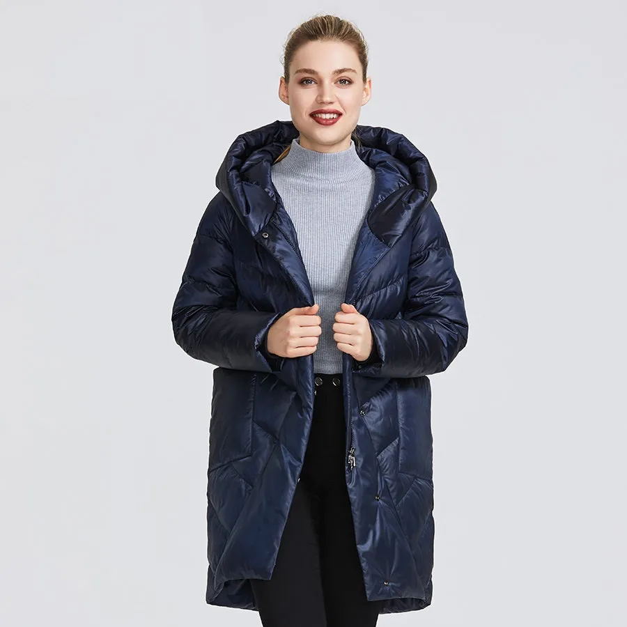 Women's Winter Polyester Thick Warm Coat With Pockets