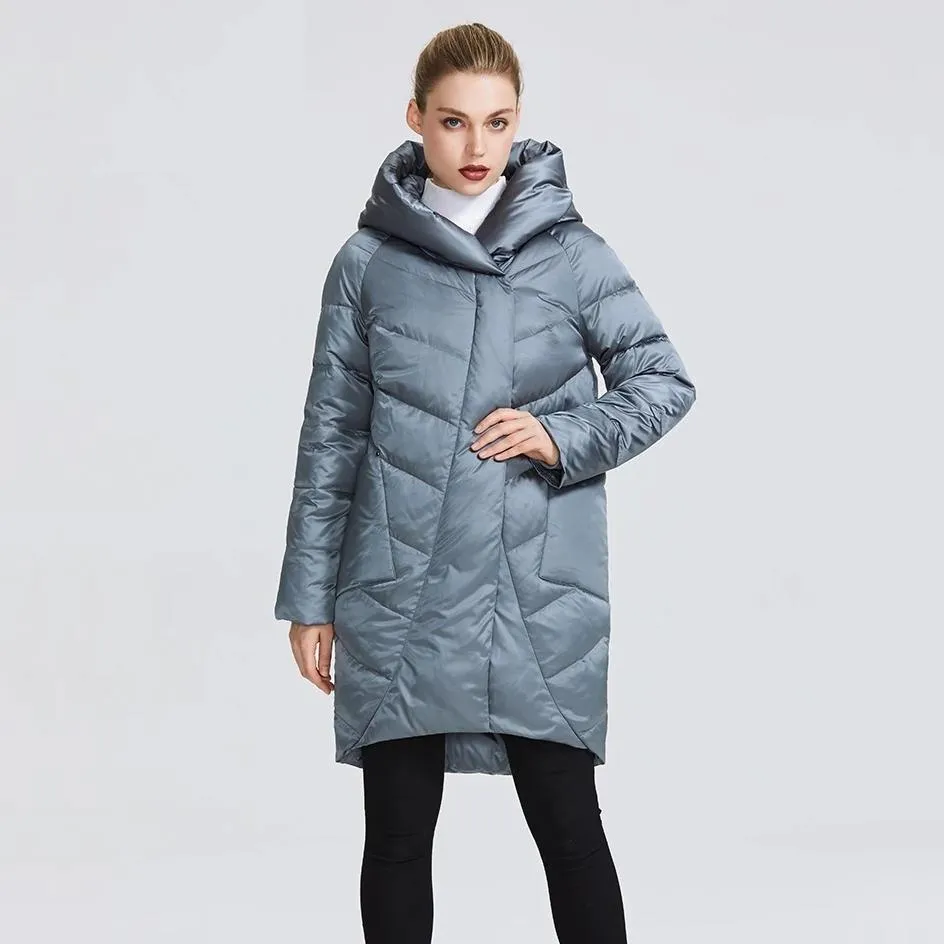 Women's Winter Polyester Thick Warm Coat With Pockets