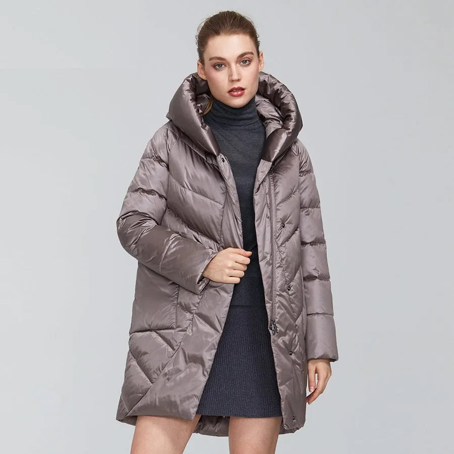 Women's Winter Polyester Thick Warm Coat With Pockets