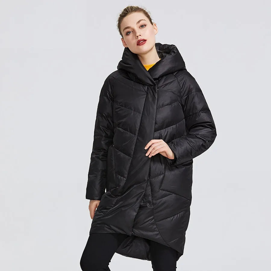 Women's Winter Polyester Thick Warm Coat With Pockets