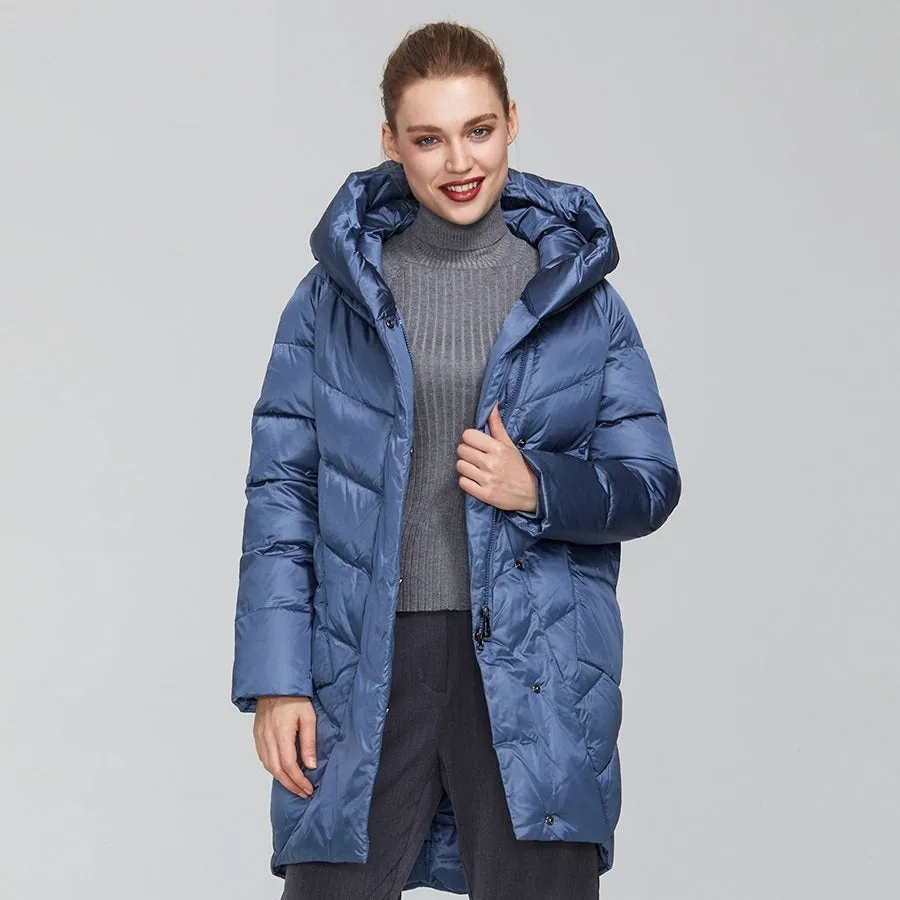 Women's Winter Polyester Thick Warm Coat With Pockets