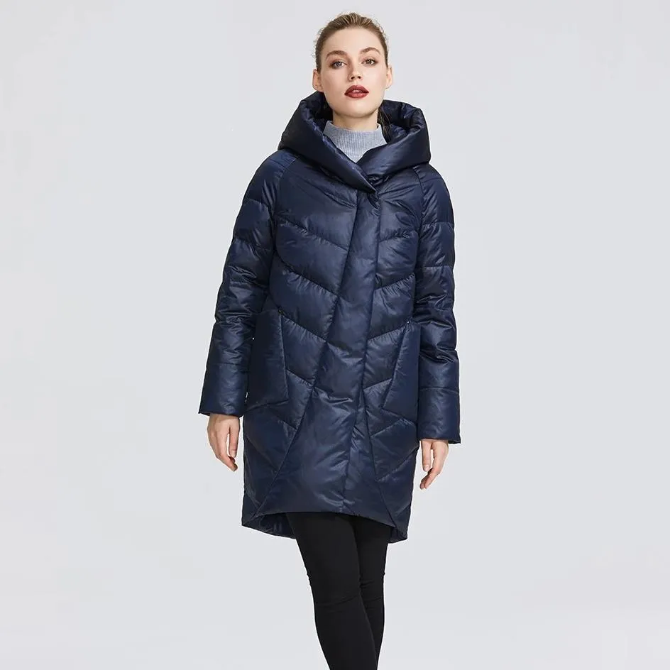 Women's Winter Polyester Thick Warm Coat With Pockets