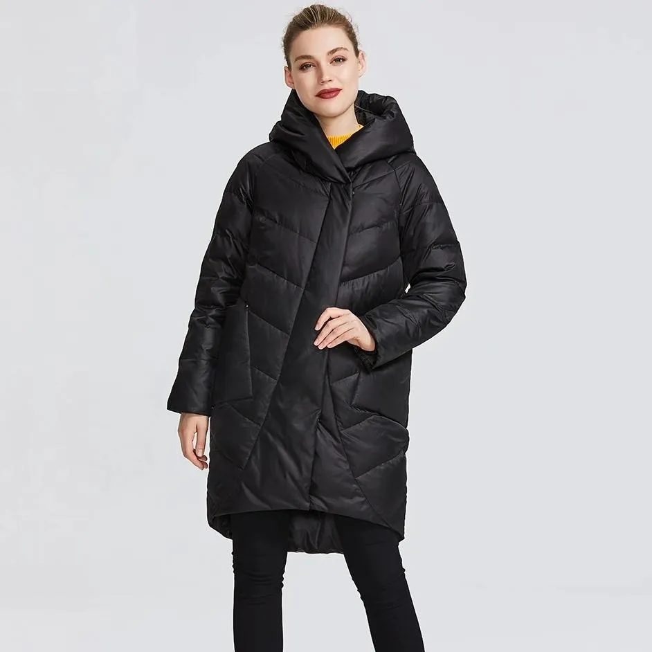 Women's Winter Polyester Thick Warm Coat With Pockets