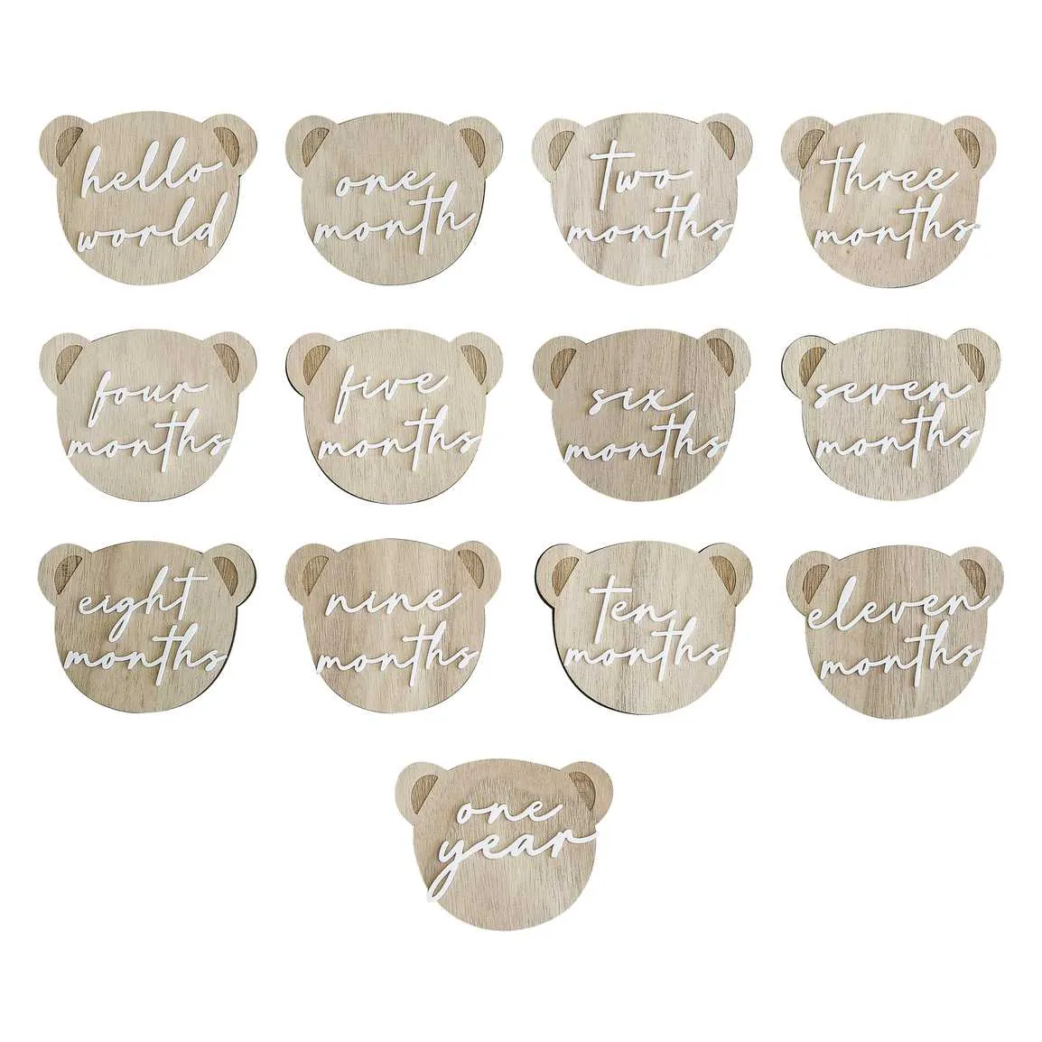 Wooden Teddy Bear Baby Milestone Signs