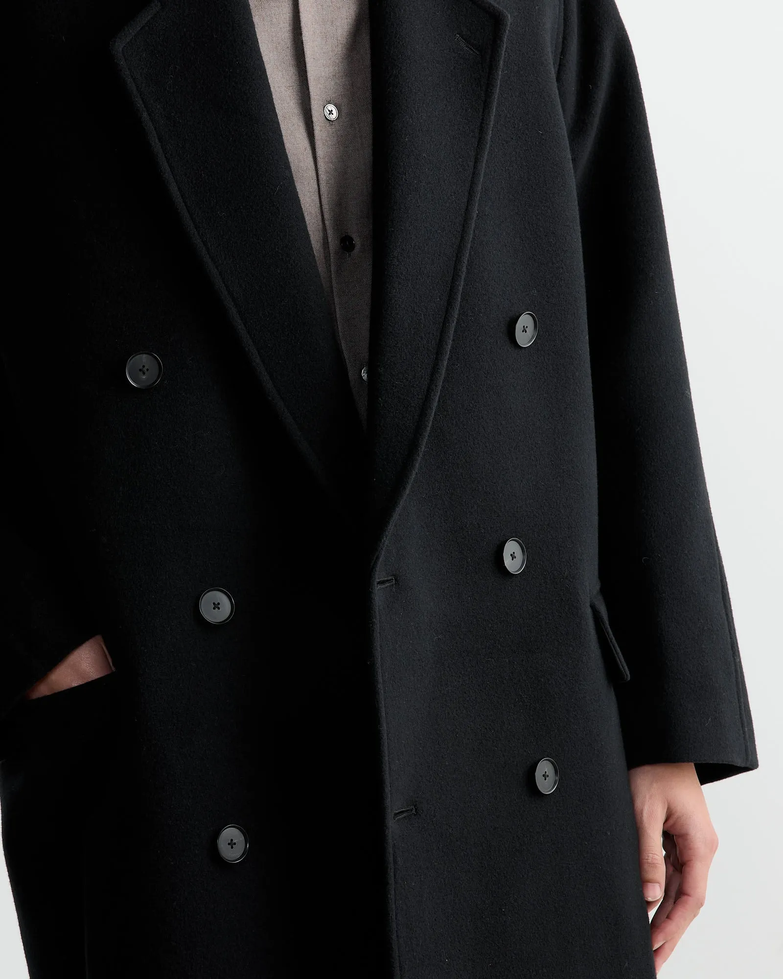 Wool Mosser Chesterfield Coat in Black