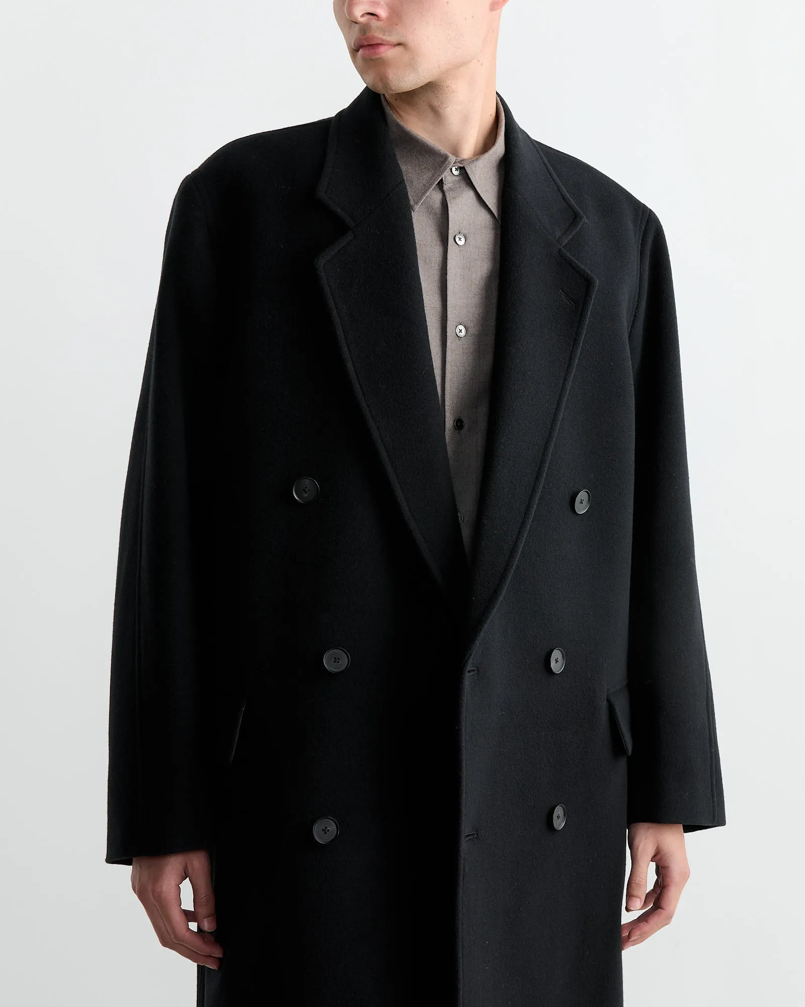 Wool Mosser Chesterfield Coat in Black