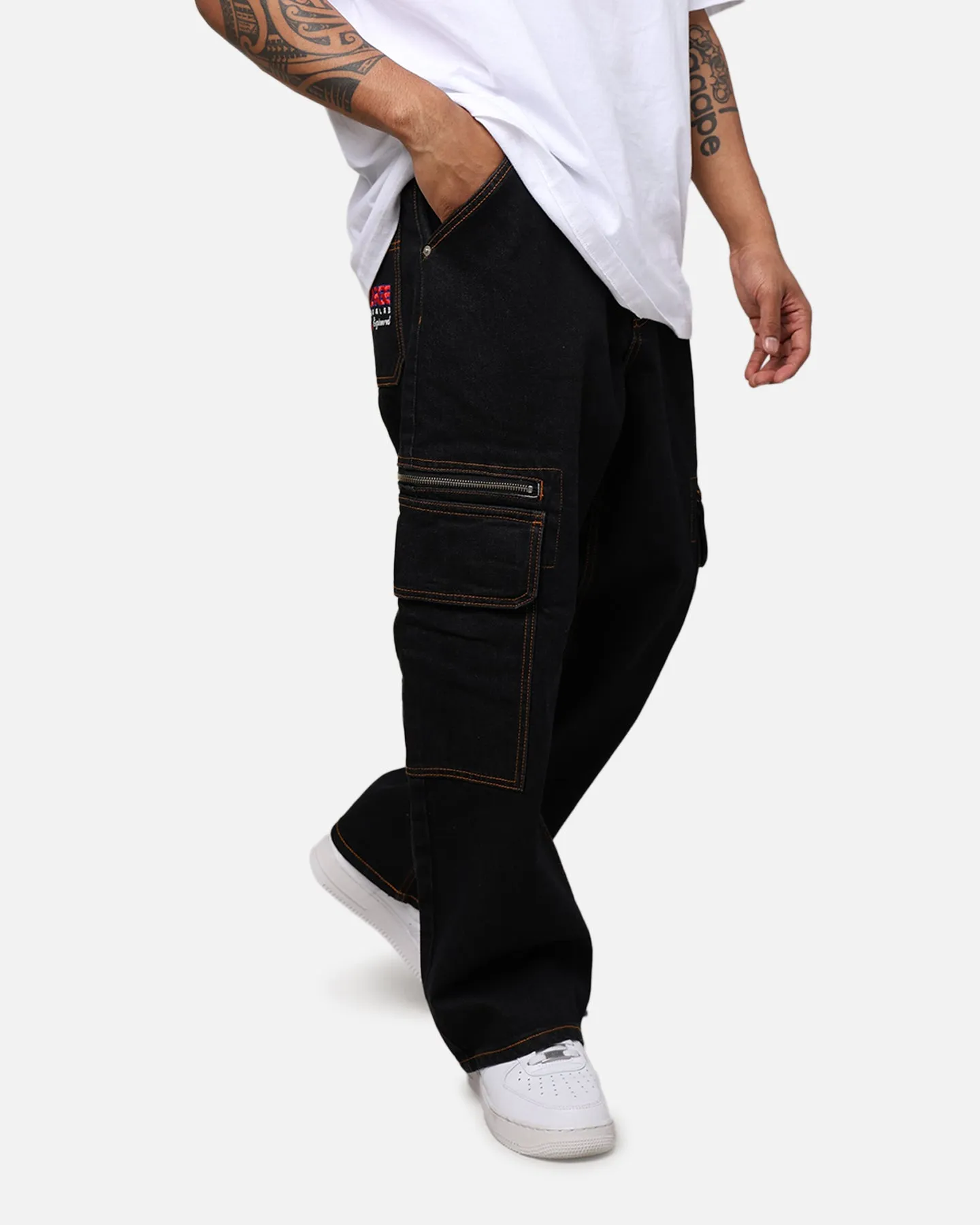 X-Large Inc Denim Cargo Pants Black