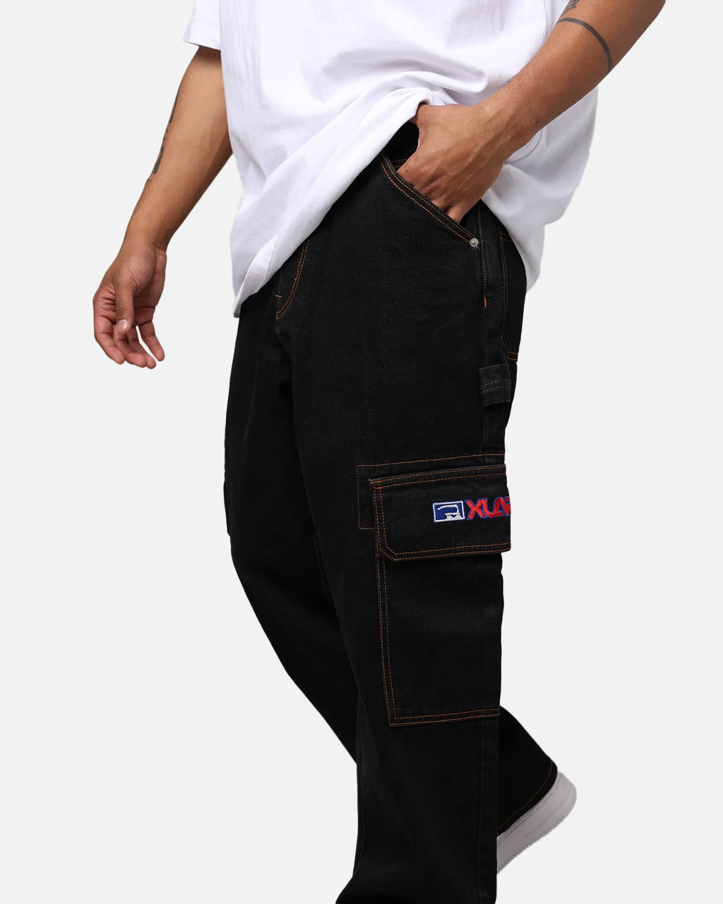 X-Large Inc Denim Cargo Pants Black