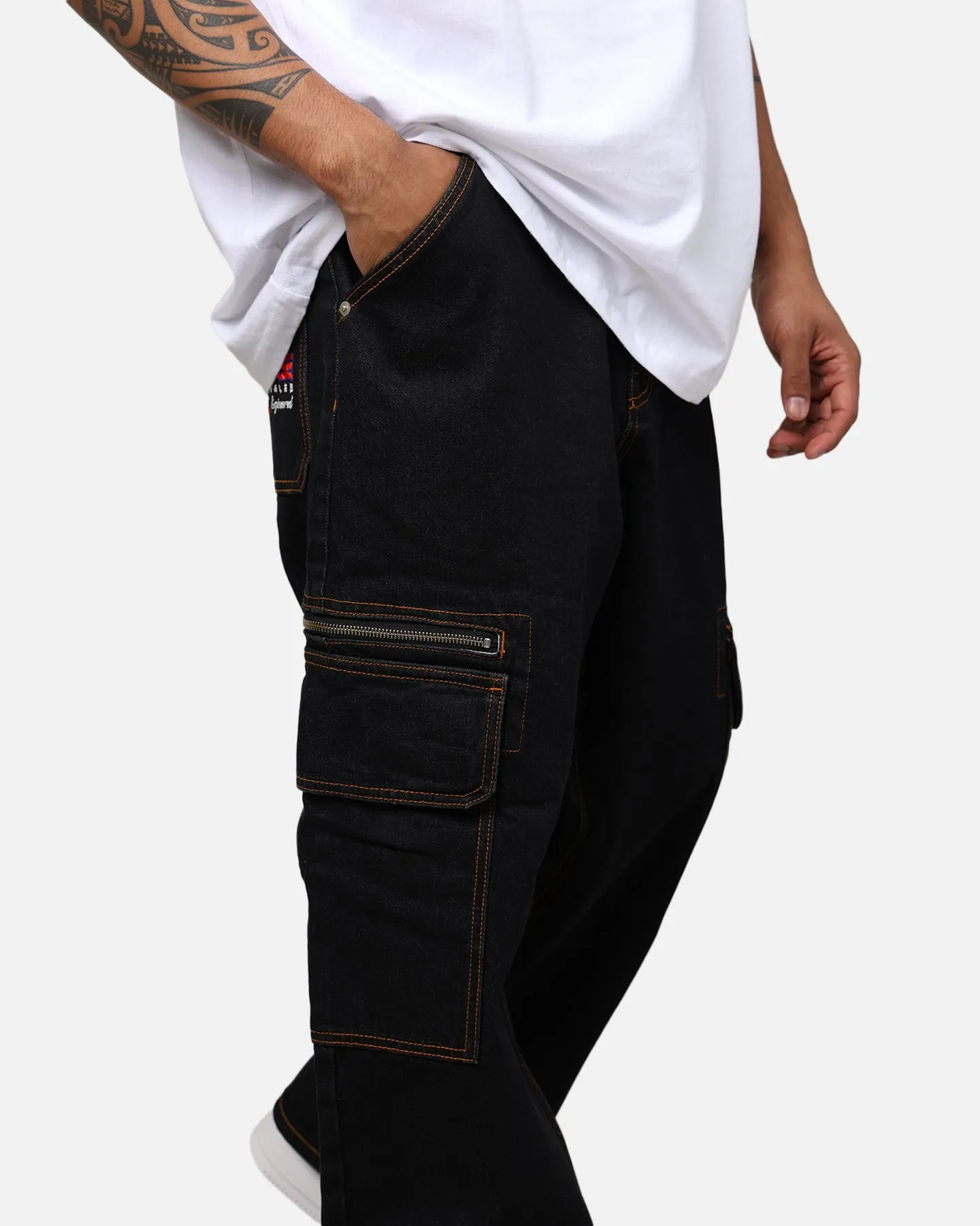 X-Large Inc Denim Cargo Pants Black