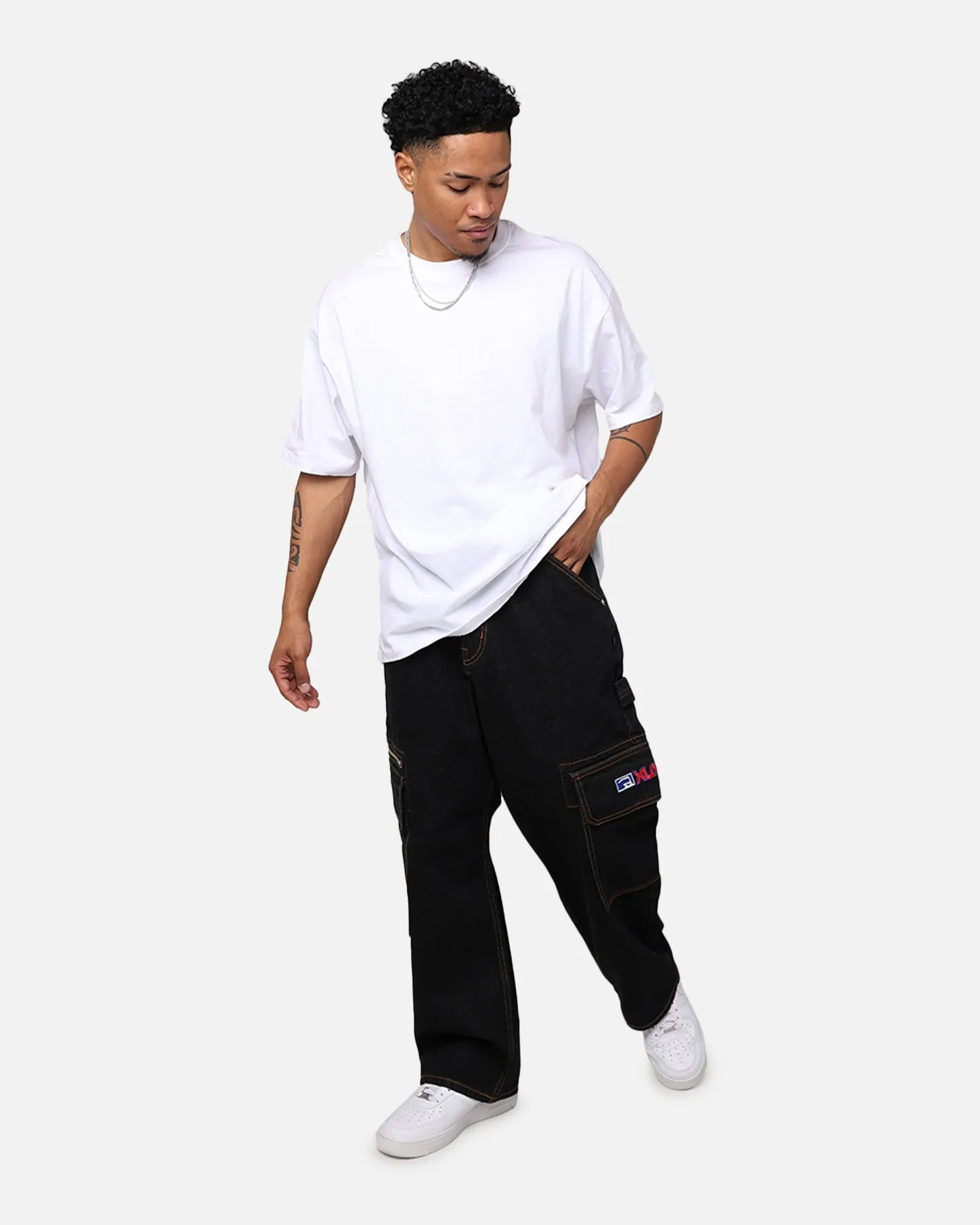 X-Large Inc Denim Cargo Pants Black