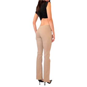 Y2K Nude Flare Trousers (XXS/XS)