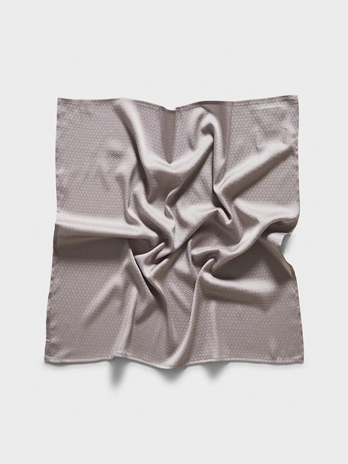 Yoko Dotted Silk Scarf in Soft Grey