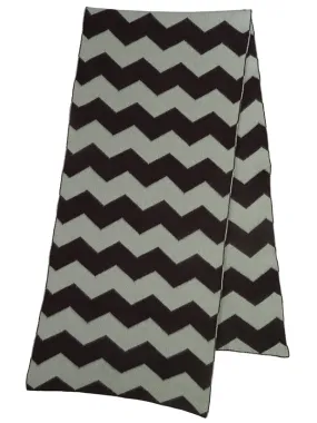 Zigzag Brushed Blanket Scarf Black & Kintyre